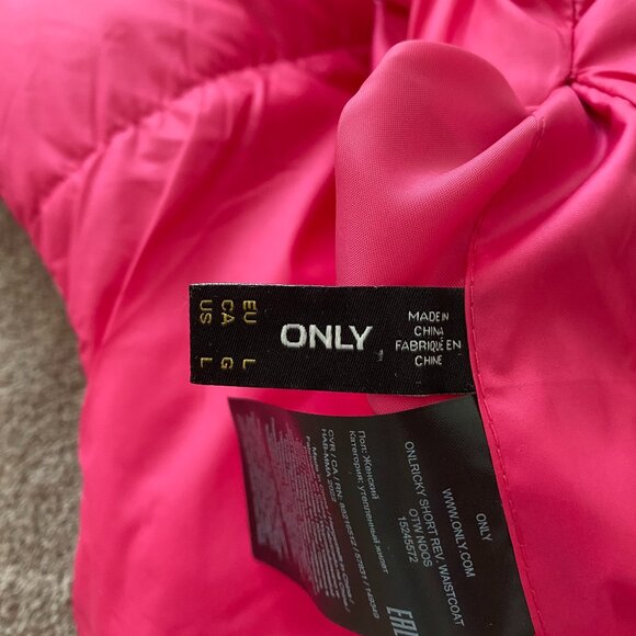 Only reversible pink puffer vest - (size L) - Picture 7 of 12